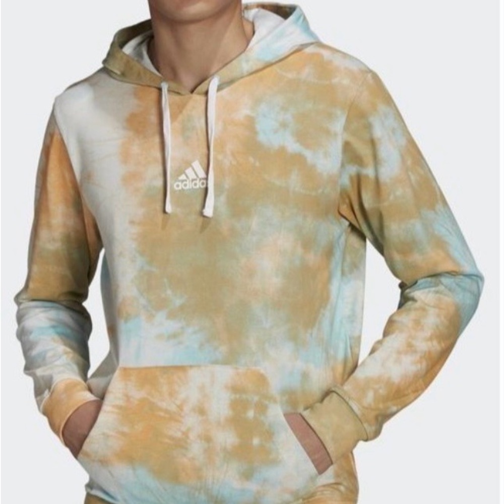 Adidas Men's Tie-Dye Hoodie‎ in Blue and Orange Small